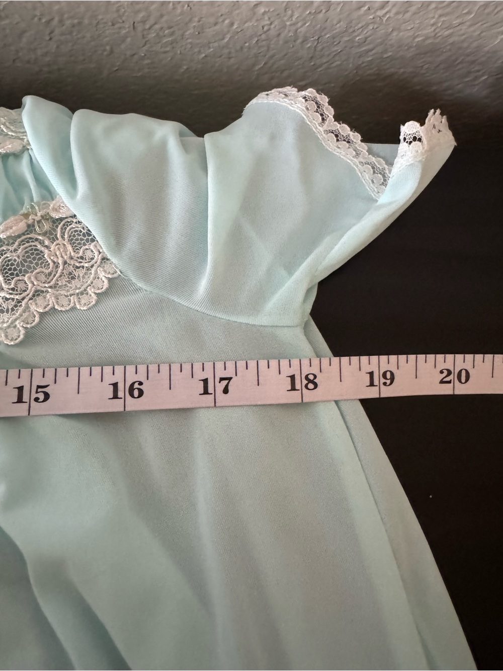 Silk Essence by Miss Elaine Blue Lace Traditional Nightgown Romantic Nylon M - Picture 12 of 12